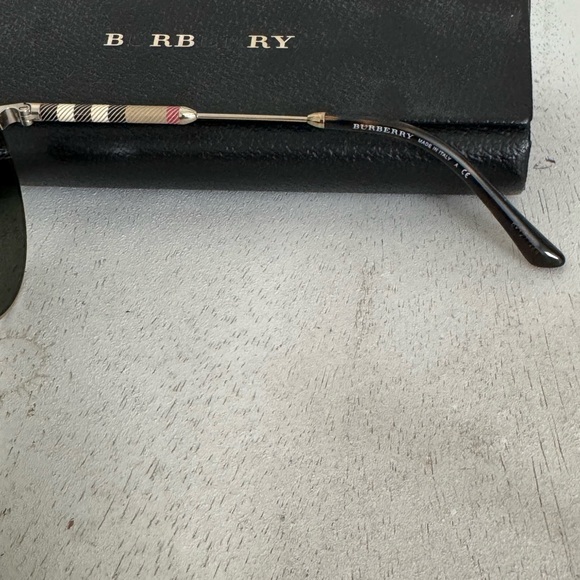 Burberry Gold Frame Aviator Sunglasses - Picture 2 of 3